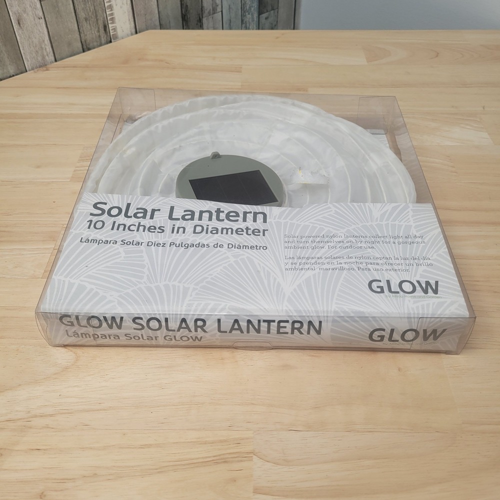 New Allsop GLOW Solar Lantern 10" White Outdoor Nylon Hanging Light 8 Available - Picture 4 of 8